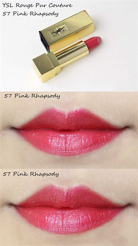 ysl rouge pur couture golden lustre 57 pink rhapsody|ysl lipstick review.